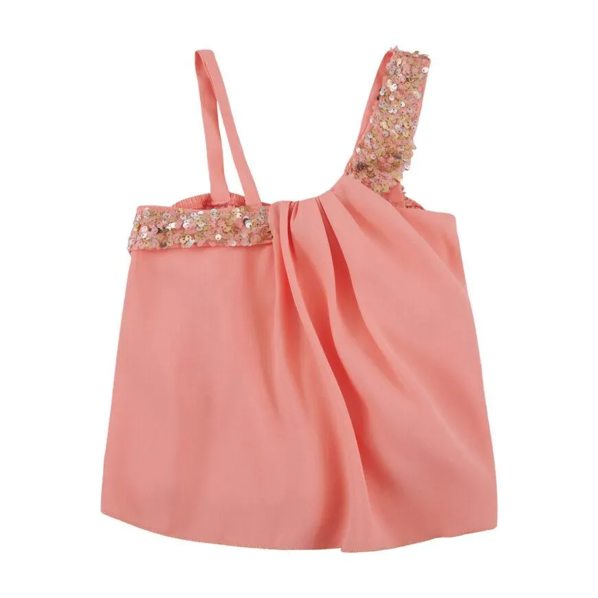 Καλοκαιρινό top μπλουζάκι για κορίτσι σε σομόν χρώμα -41.5003S