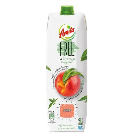 Amita Free Φρουτοποτό Ροδάκινο 1lt