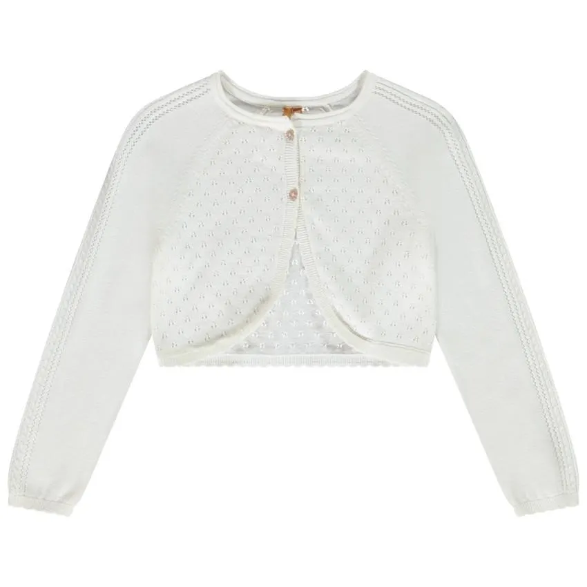Ζακέτα μπολερό πλεκτή ajouré για κορίτσι