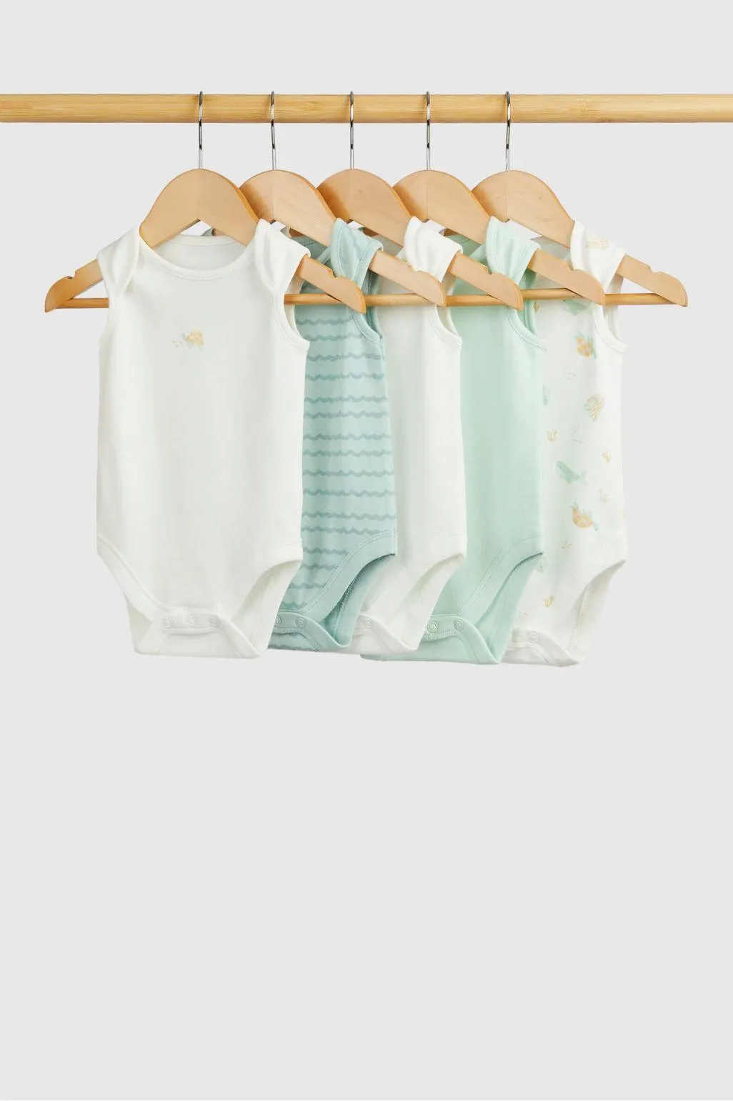 αμάνικα κορμάκια sea life - σετ των 5