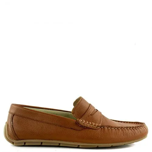 Ανδρικό ταμπά δερμάτινο μοκασίνι AND1100-M23