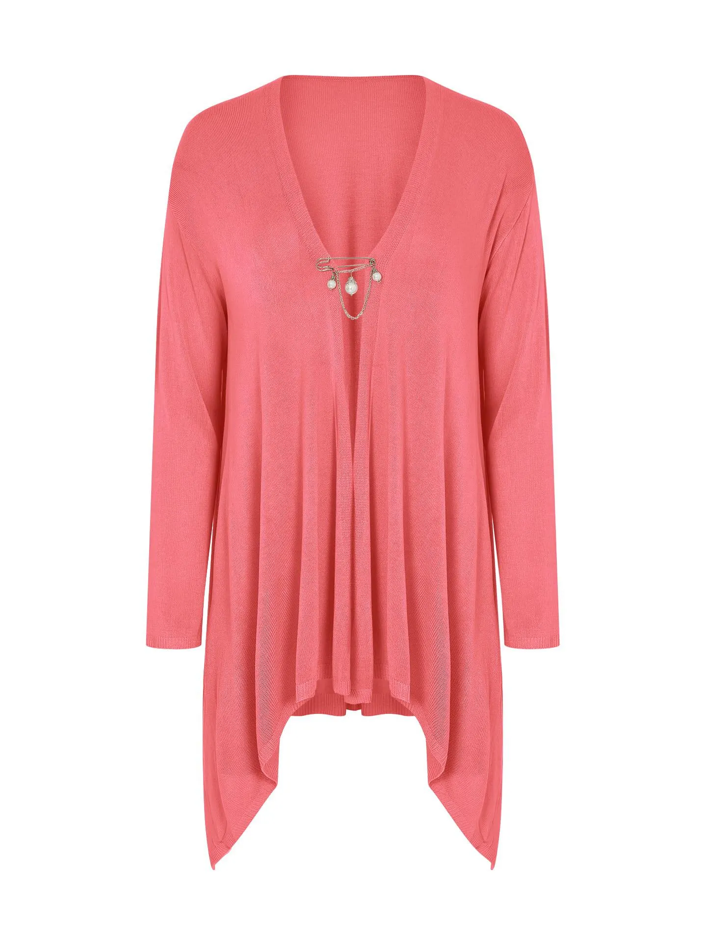 Ζακέτα με αποσπώμενη καρφίτσα σε σκούρο ροζ