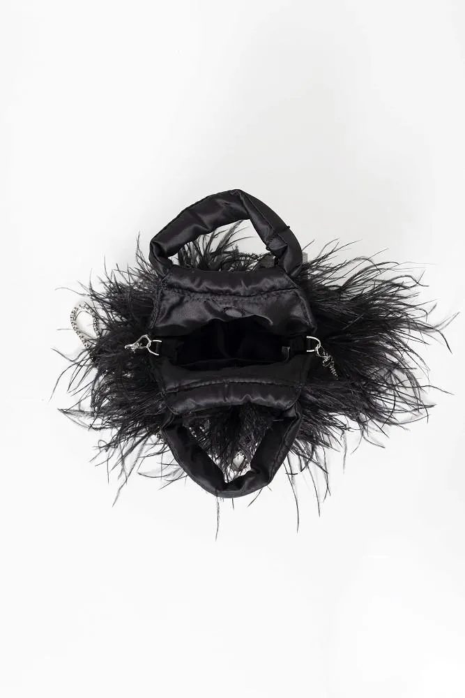 Mini bag with feathers