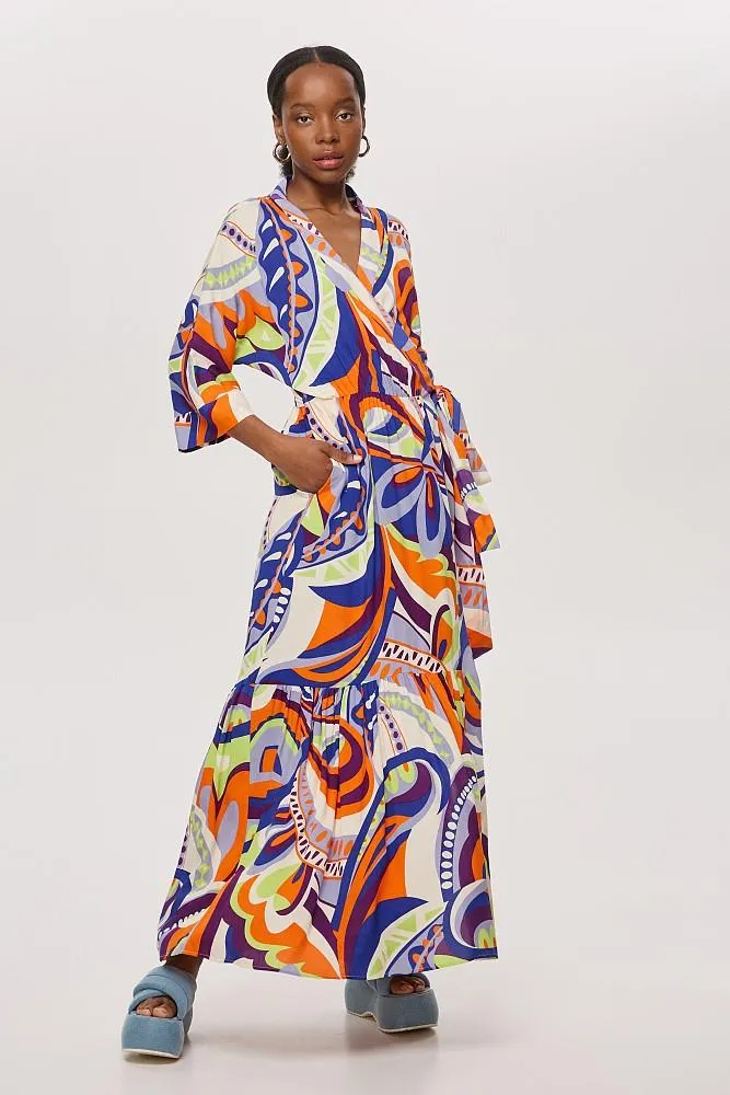 Printed wrap dress