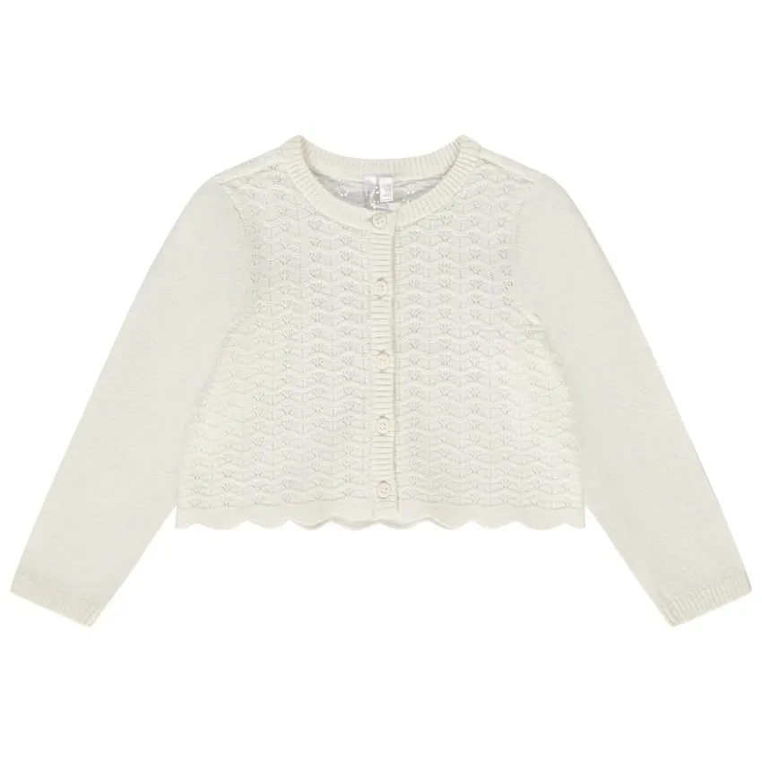 Ζακέτα σύντομο πλεκτή ajouré για bebe κορίτσι