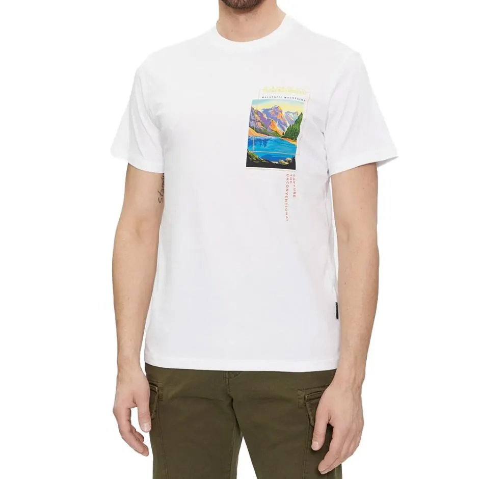 Napapijri S-Canada Λευκό - Ανδρική Κοντομάνικη Μπλούζα