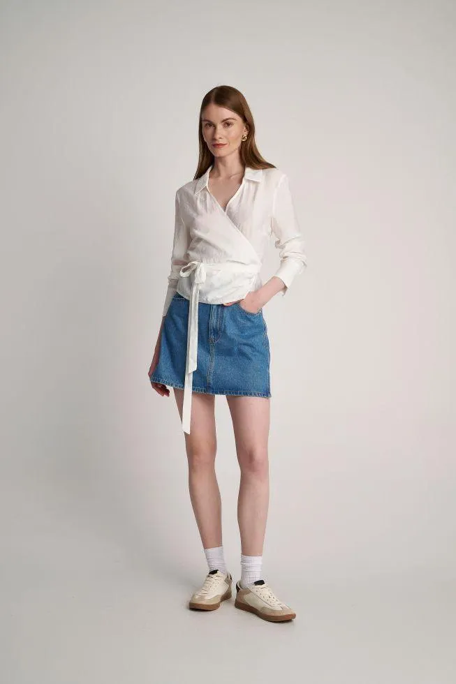 Τοπ κρουαζέ με γιακά - White