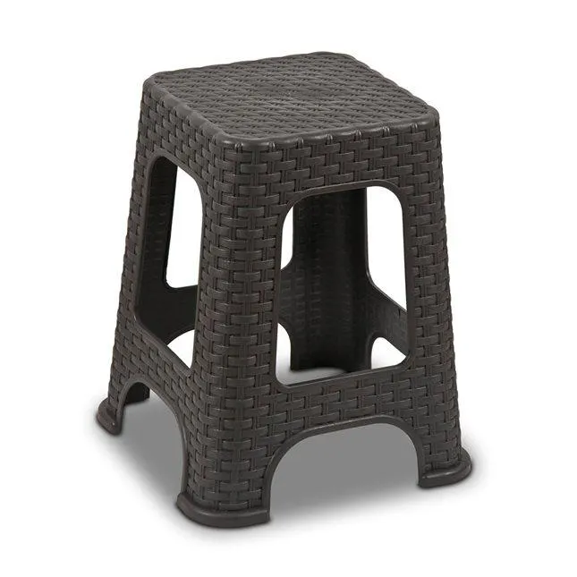 Σκαμπό Rattan 28x28x45 εκ. ανθρακί