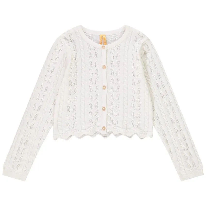 Ζακέτα πλεκτή ajouré για κορίτσι