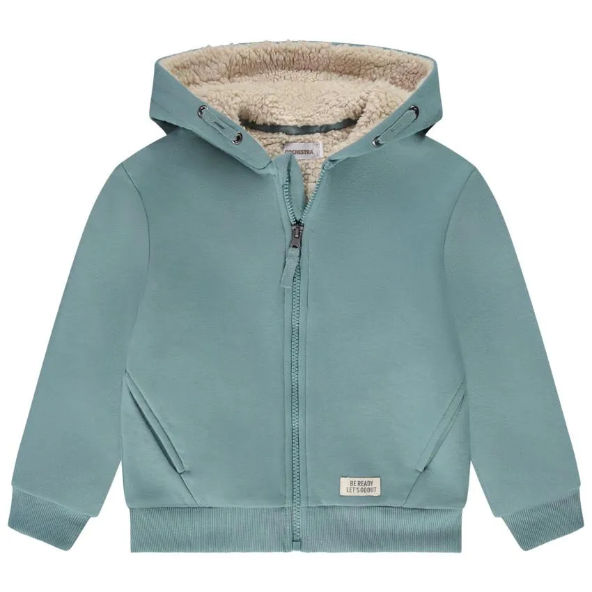 Ζακέτα molleton με επένδυση sherpa για αγόρι
