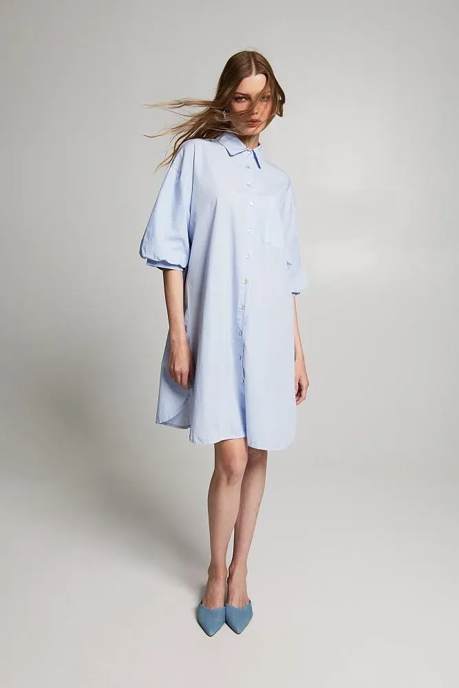 Shirt dress with collar