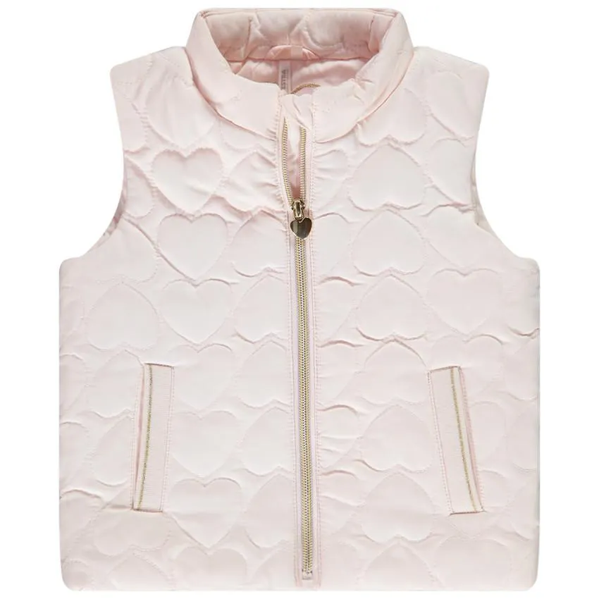 Μπουφάν αμάνικο padded καρδιές για bebe κορίτσι