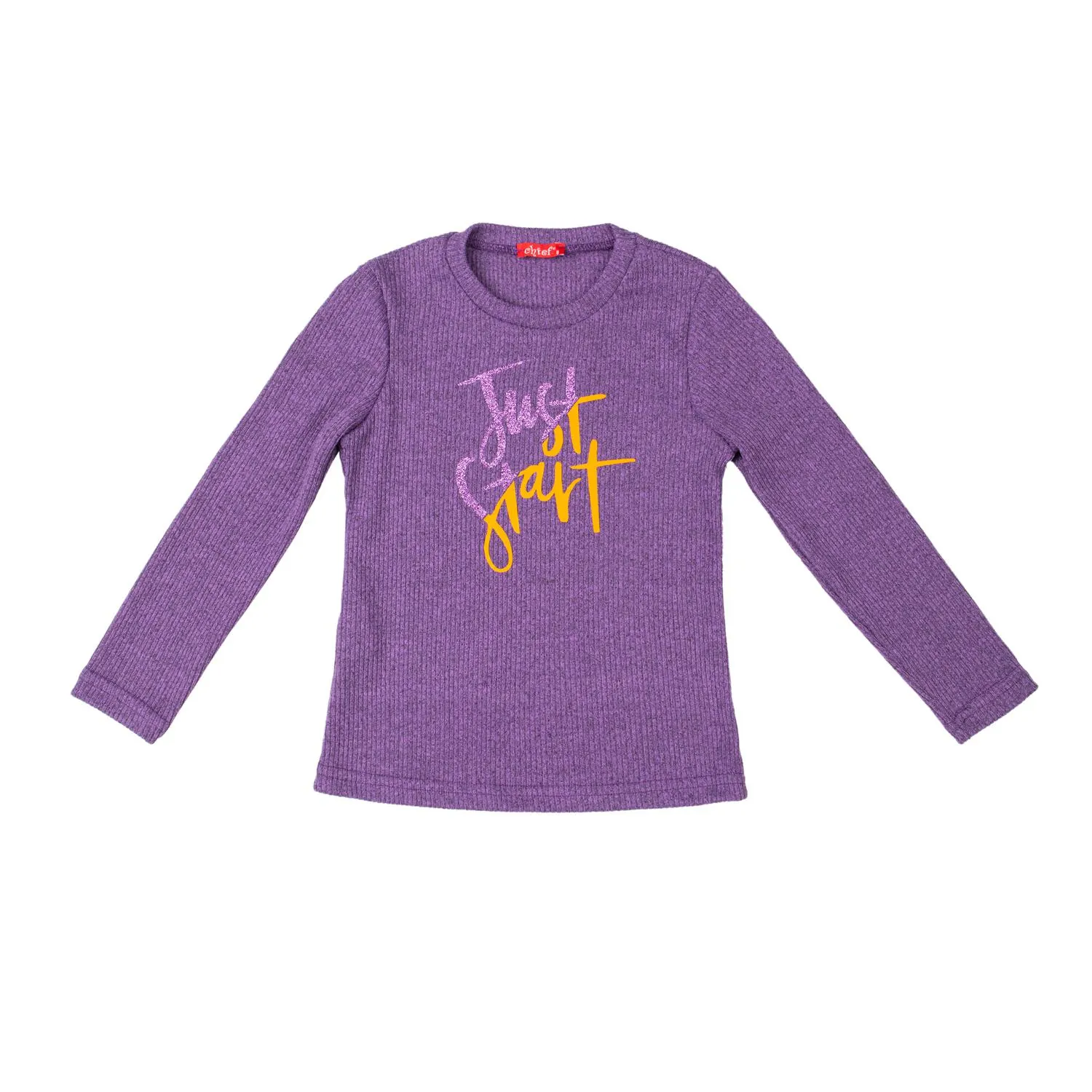 Μπλούζα χειμερινή μακρυμάνικη για κορίτσι σε χρώμα μωβ ριπ -22.6001