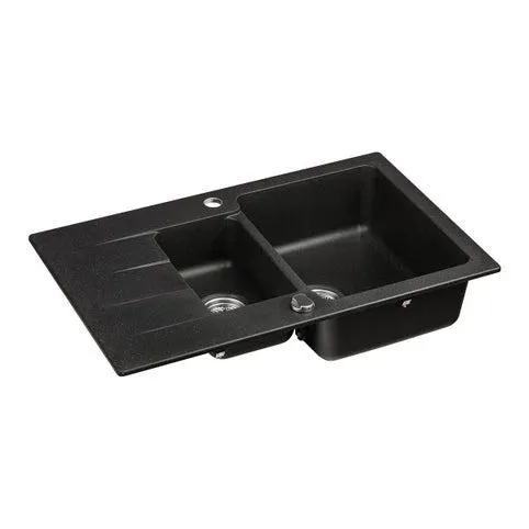 Νεροχύτης DELINIA ένθετος λείος με 1 1/2 γούρνες από γρανίτη