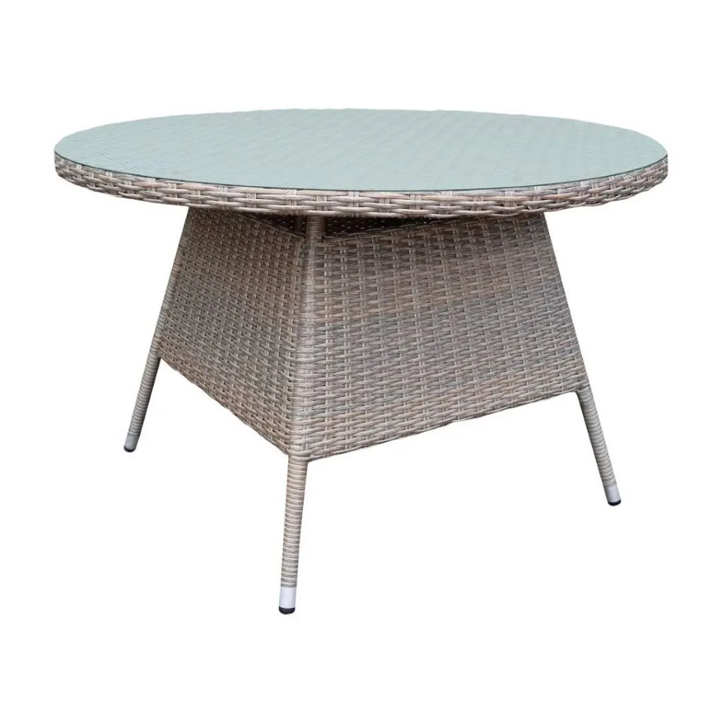 KAPSTADT Τραπέζι τραπεζαρίας στρογγυλό 120x74εκ.Γκρι Μix