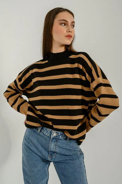 Oversized ριγέ πλεκτό