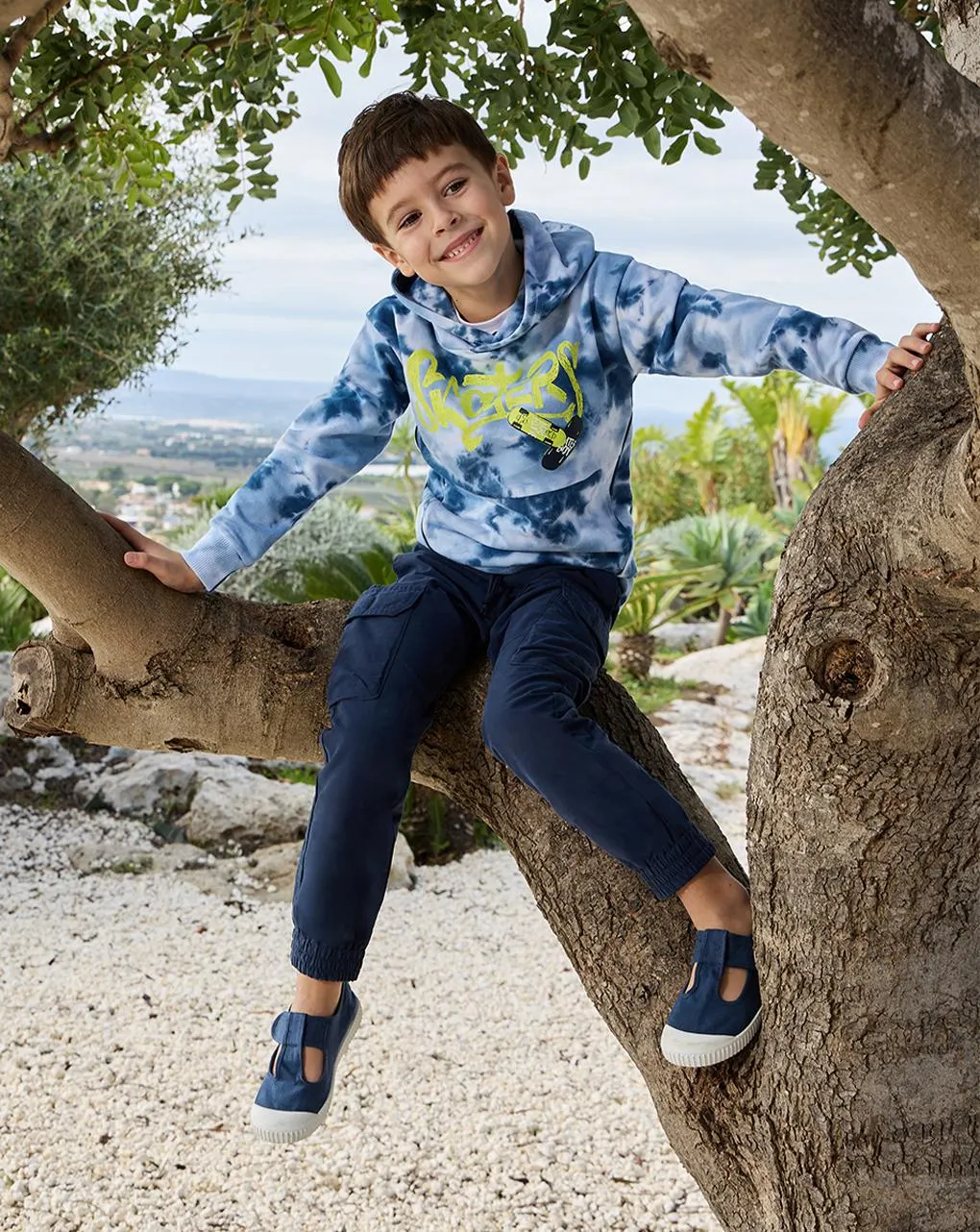 Παιδική μπλούζα φούτερ μπλε skater για αγόρι