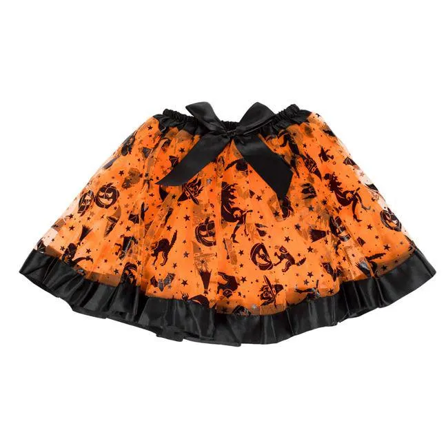 Φούστα Μεταμφίεσης Tutu Πορτοκαλί Μαύρα Foil Σχέδια