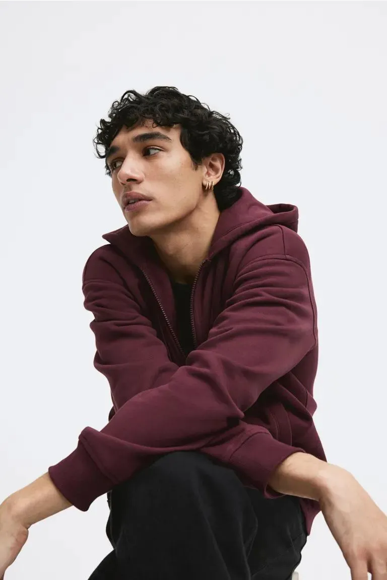 Ζακέτα φούτερ Loose Fit με κουκούλα