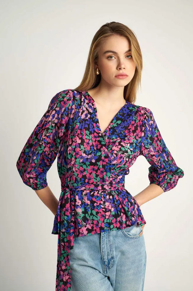 Τοπ κρουαζέ φλοράλ Multicolor