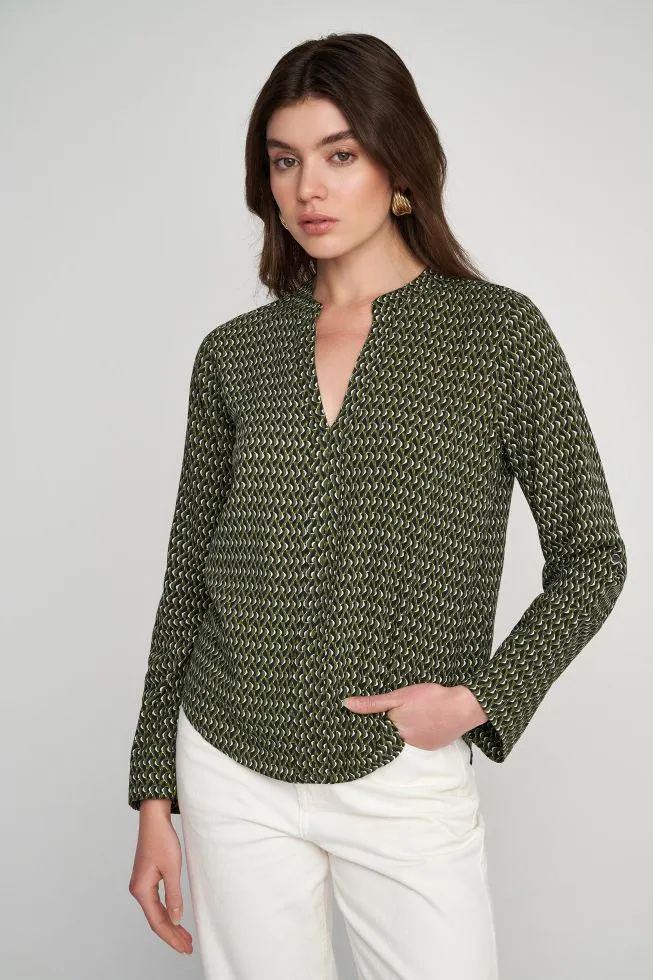 Τουνίκ με abstract μοτίβα Khaki