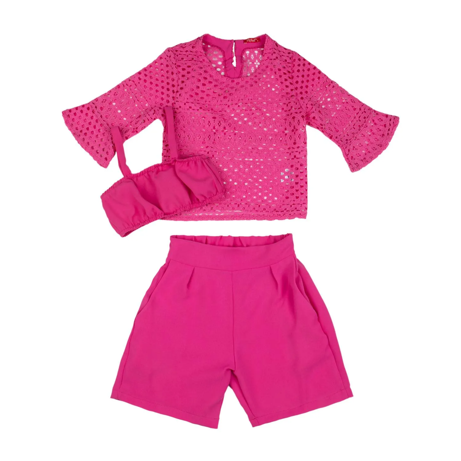 Σετ 3τεμαχίων για κορίτσι καλοκαιρινό σε φούξια χρώμα -31.7001F