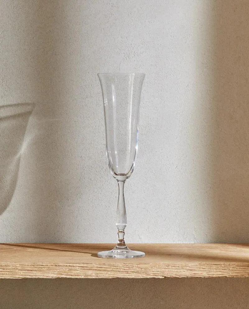 ΛΕΙΟ ΨΗΛΟ ΚΟΛΟΝΑΤΟ ΠΟΤΗΡΙ FLUTE ΑΠΟ ΚΡΥΣΤΑΛΛΙΝΟ ΓΥΑΛΙ