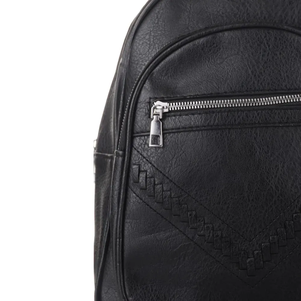 Γυναικεία μαύρη τσάντα με φερμουάρ Famous