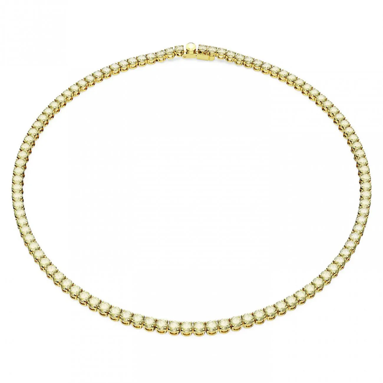 Κολιέ Matrix Tennis Στρογγυλή κοπή, Mικρό, Κίτρινο, Επιμετάλλωση σε χρυσαφί τόνο