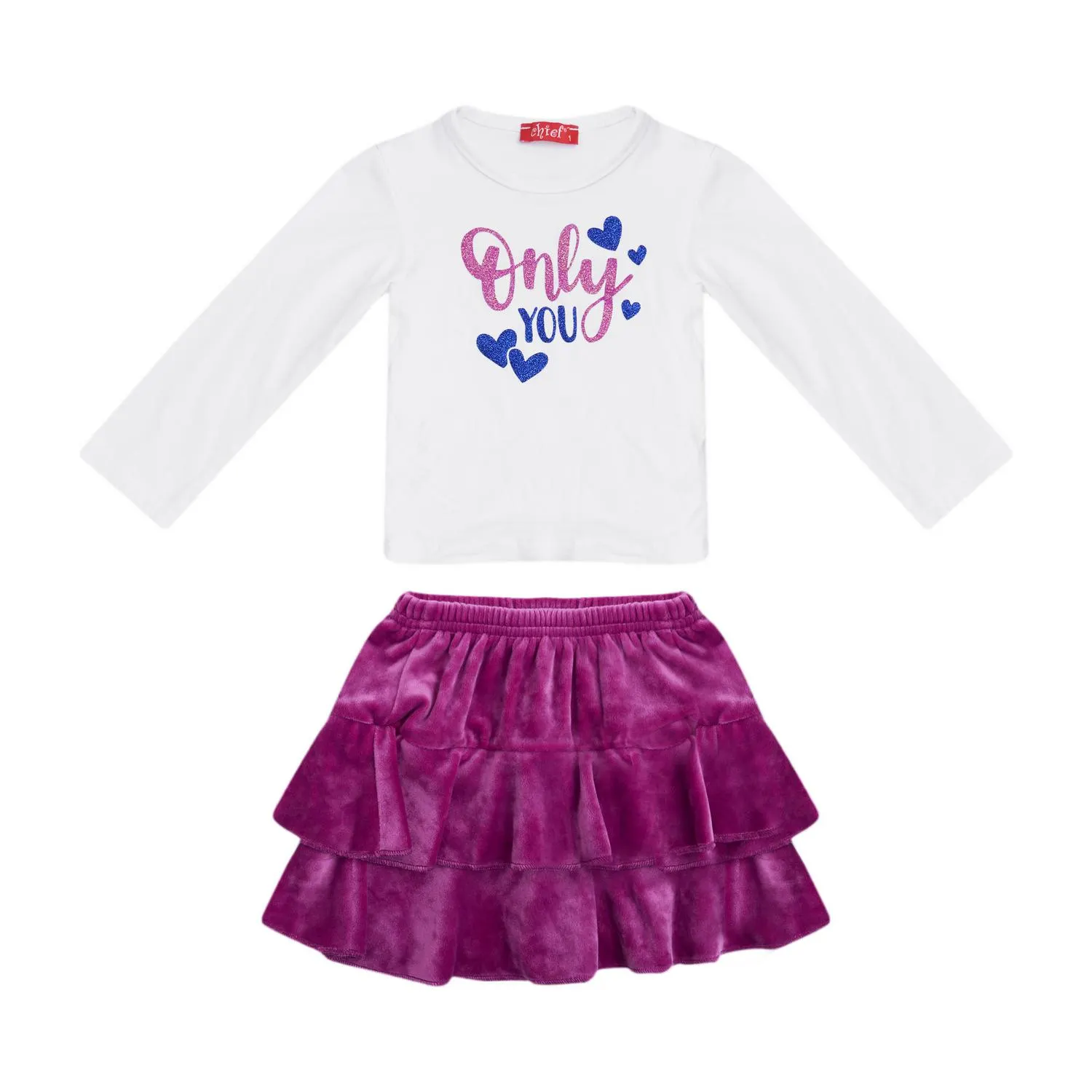 Μπεμπέ σετ χειμερινό για κορίτσι σε εκρού φούξια χρώμα -32.6513F