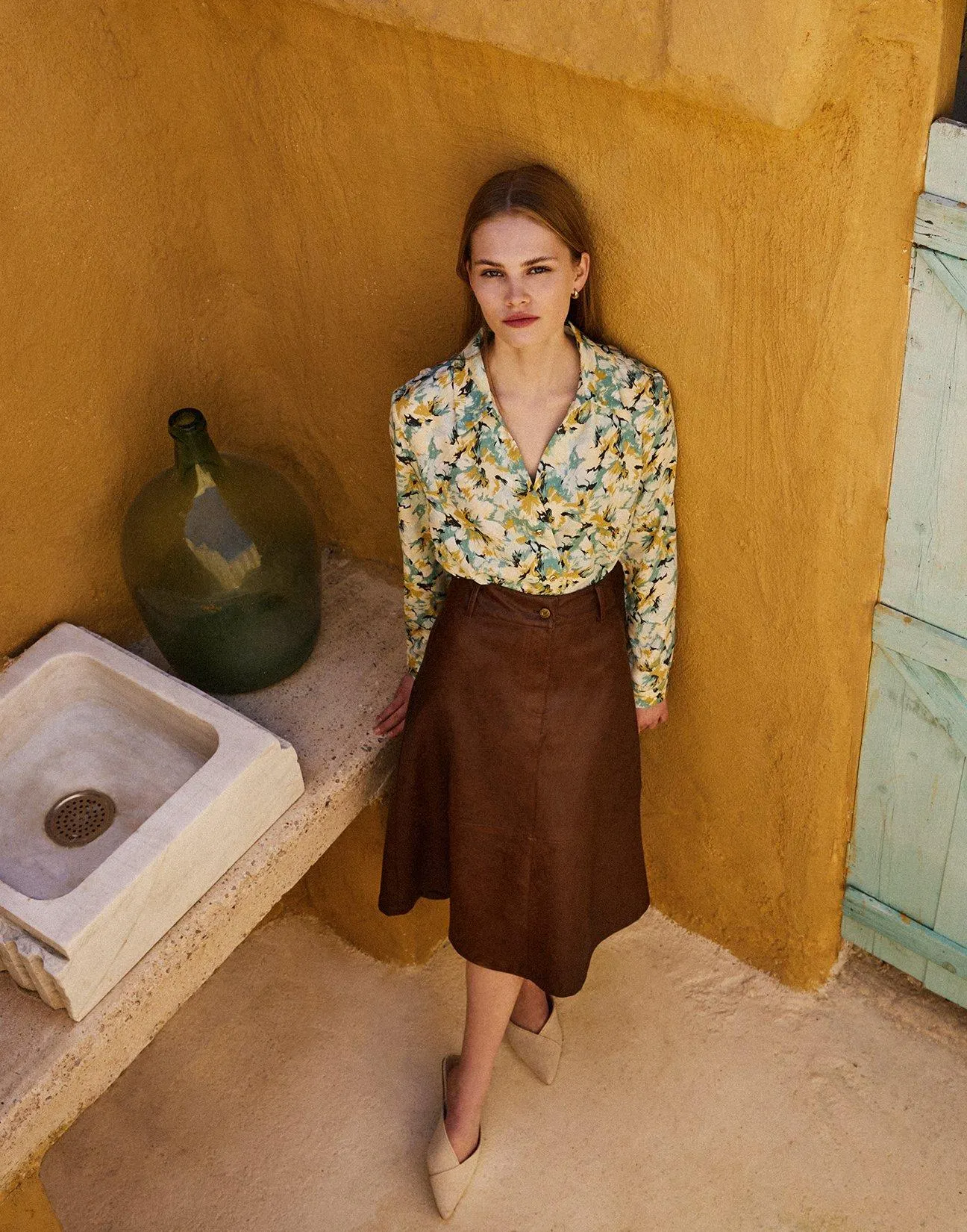 Φούστα με εφέ δέρματος