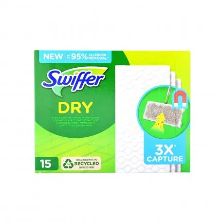 Swiffer ανταλλακτικά πανάκια καθαρισμού δαπέδων dry (15τεμ.)