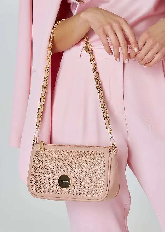 Τσαντάκι ώμου με αλυσίδα και στρας