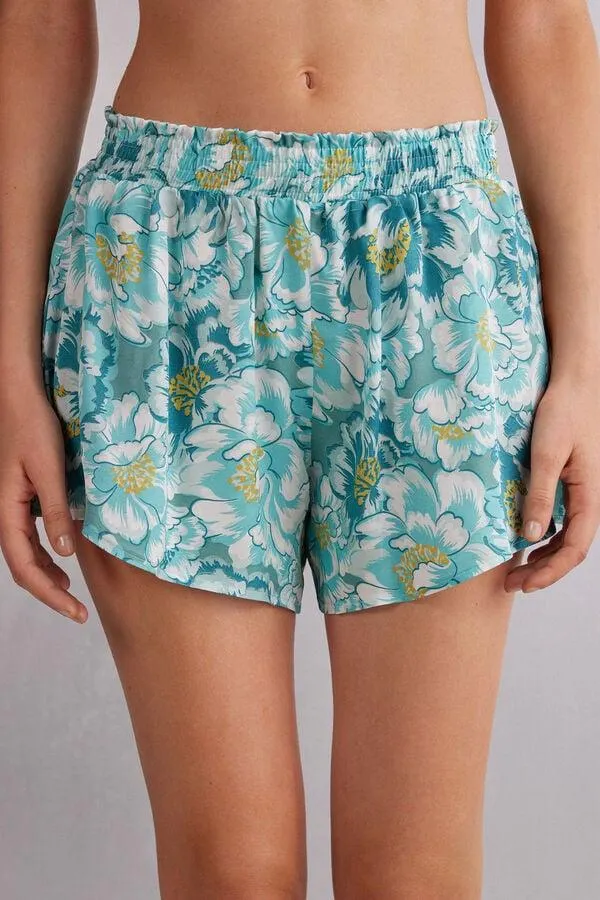Σατέν Σορτς Emerald Flower
