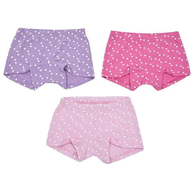 Σετ Μπόξερ Παιδικό Ροζ Φούξια Μωβ Πουά - 3 τμχ.