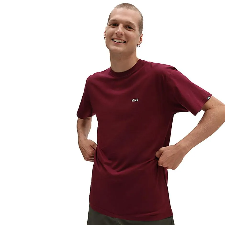 Vans Left Chest Logo Μπορντό - Ανδρική Κοντομάνικη Μπλούζα