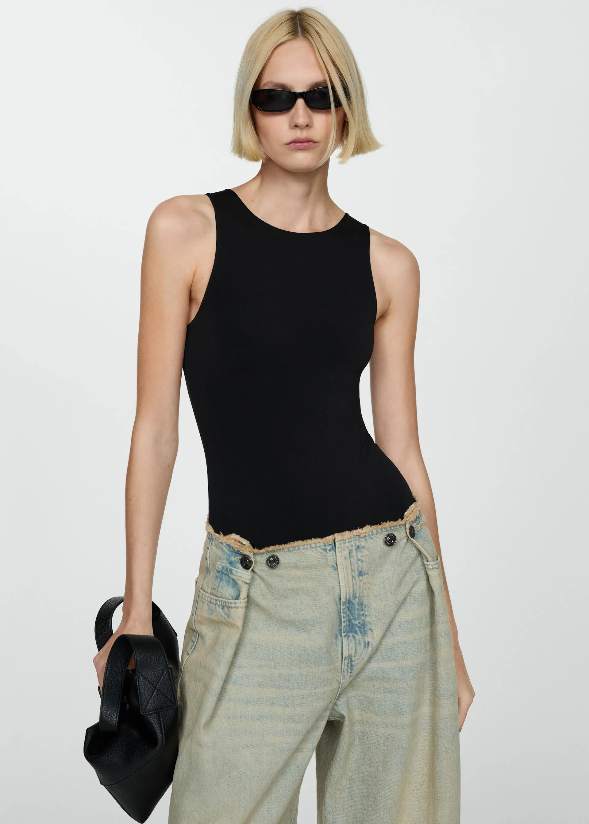 Sleeveless fitted bodysuit