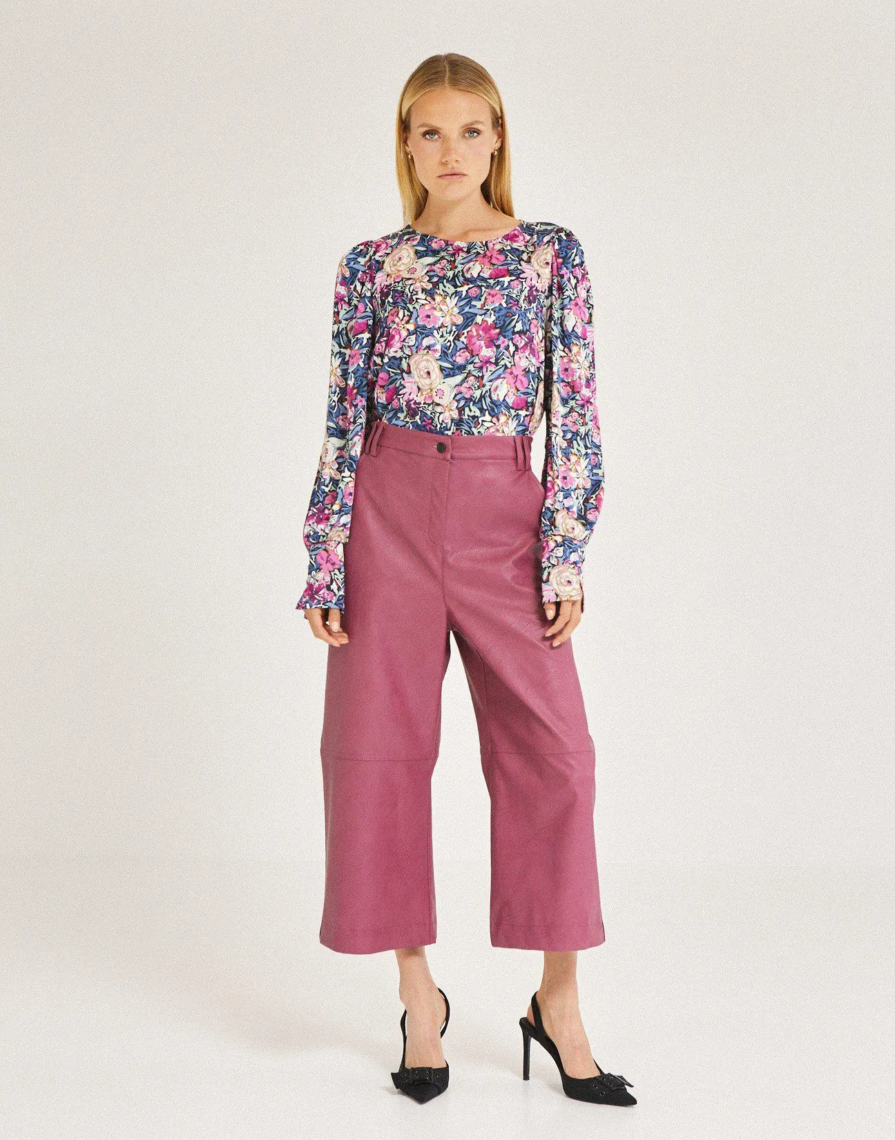 Ζιπ κιλότ με εφέ δέρματος