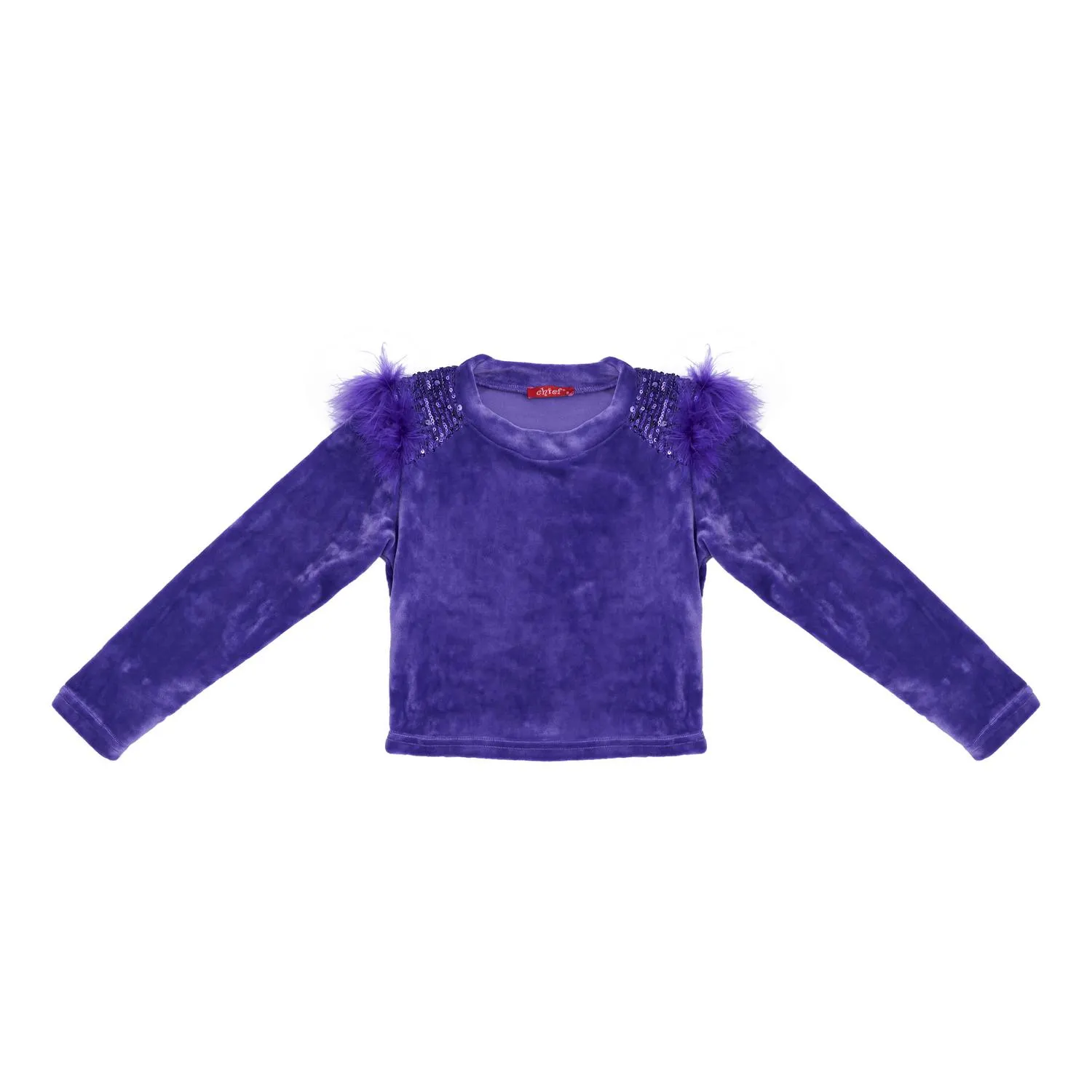 Μωβ χειμερινή μπλούζα για κορίτσι βελουτέ 32.2002M