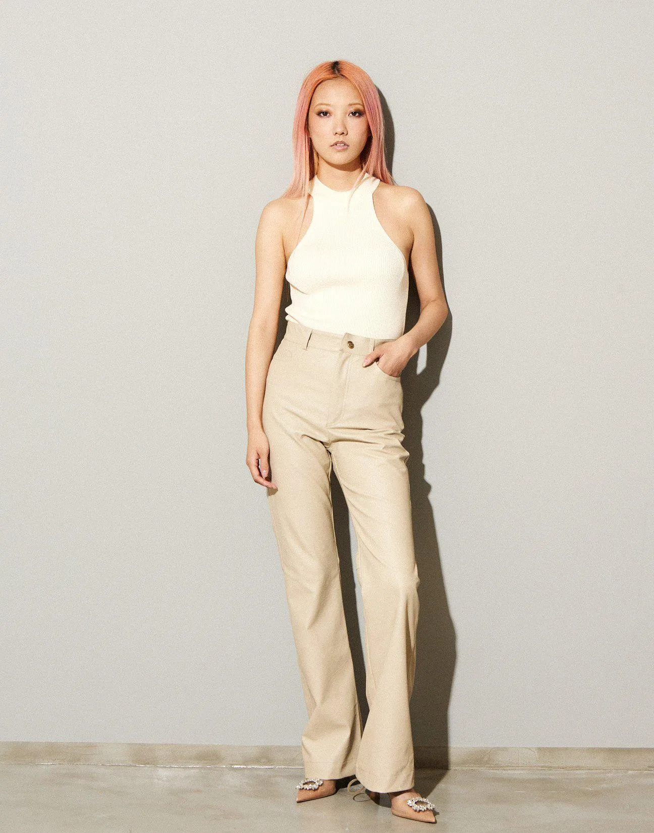 Παντελόνι με εφέ δέρματος