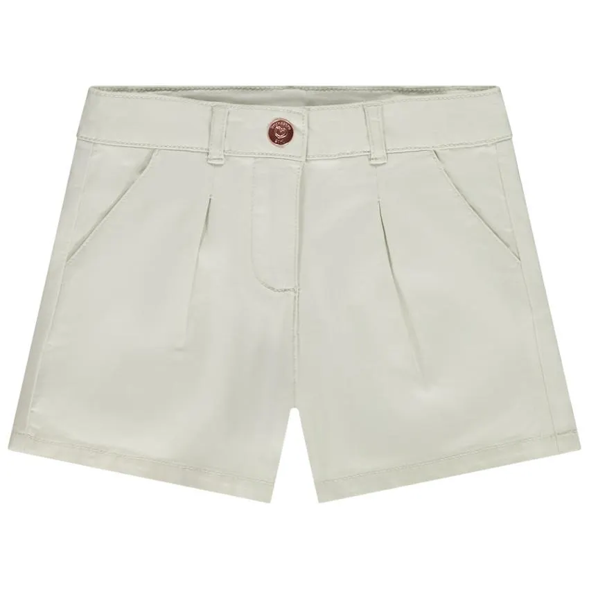 Σορτς στο twill plain με εφέ κλιπ για κορίτσι