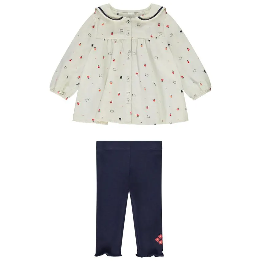 Σετ με Τουνίκ μακρύ ναυτικό γιακά για bebe κορίτσι