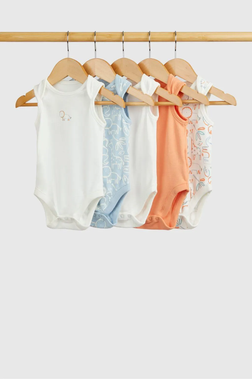 αμάνικα κορμάκια σαφάρι - σετ των 5