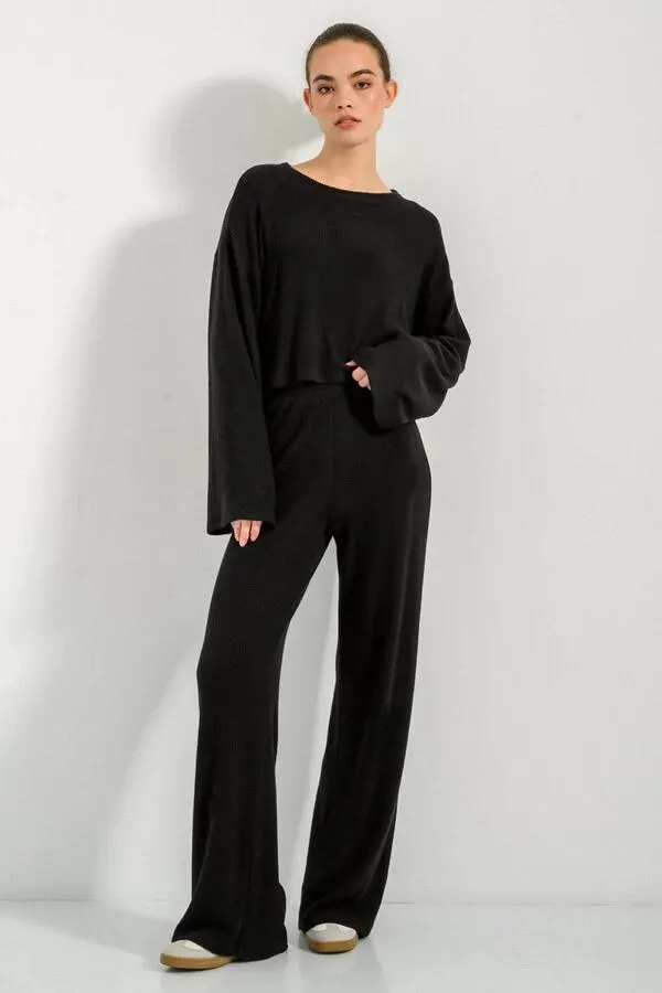 Ριπ wide leg παντελόνα