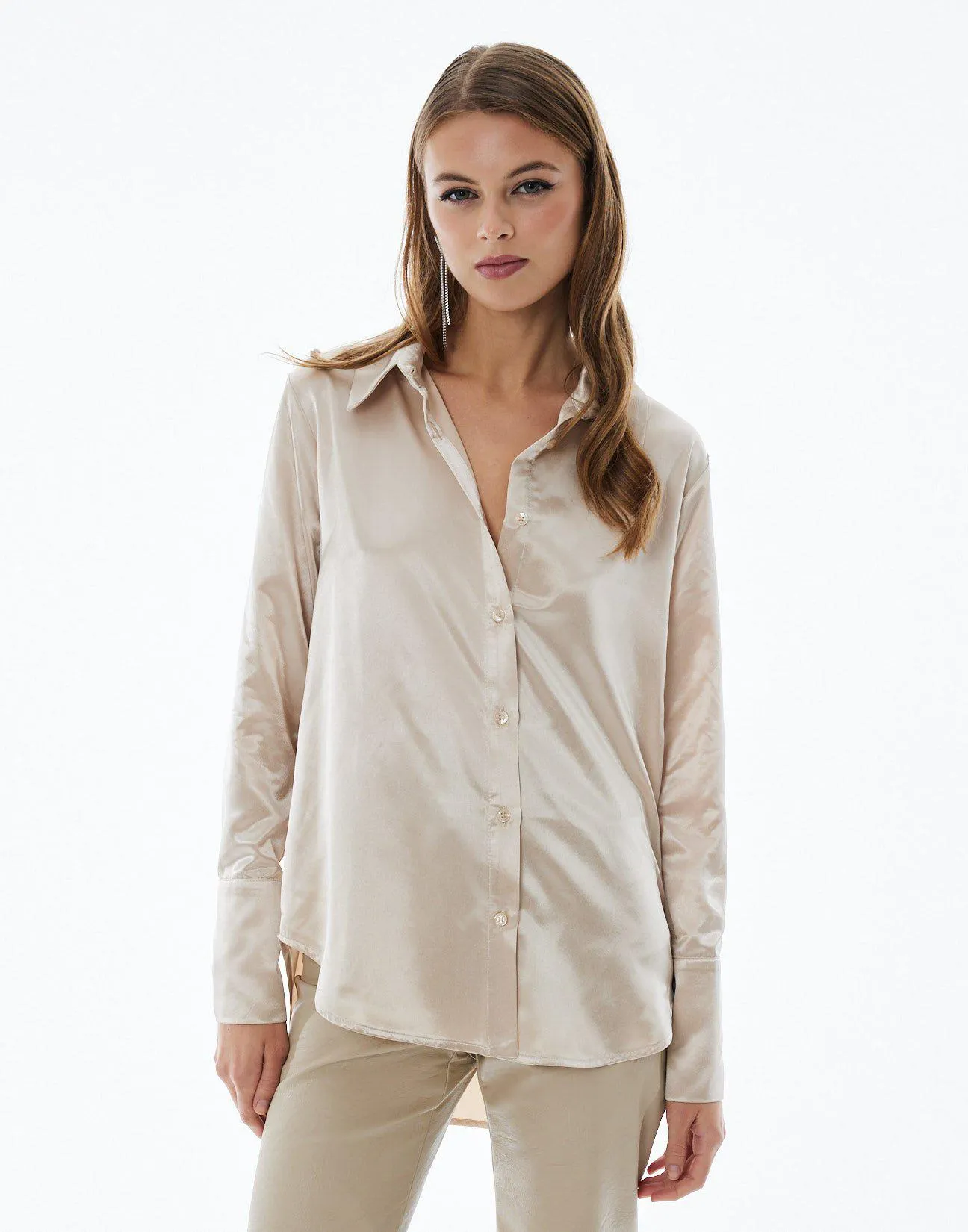 Πουκάμισο σατέν με κουμπιά