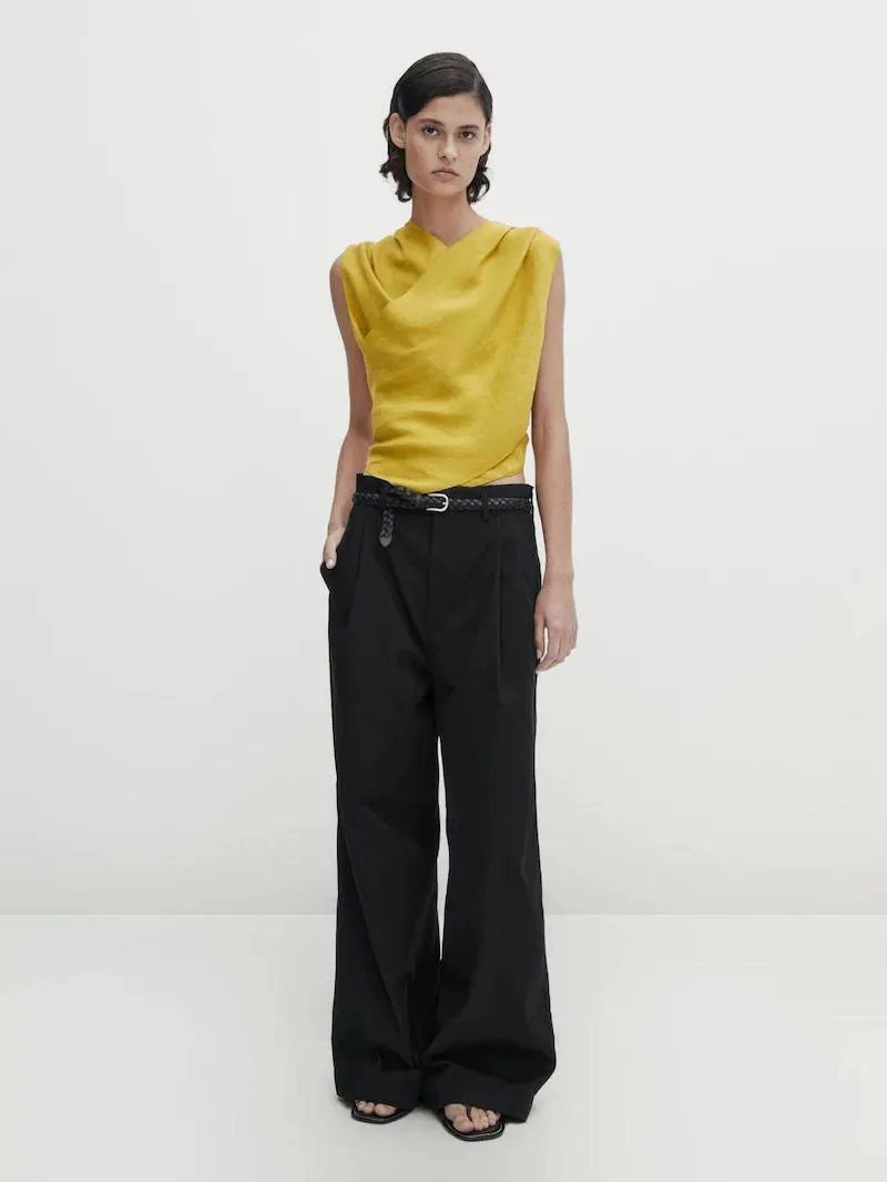 100% linen crossover top