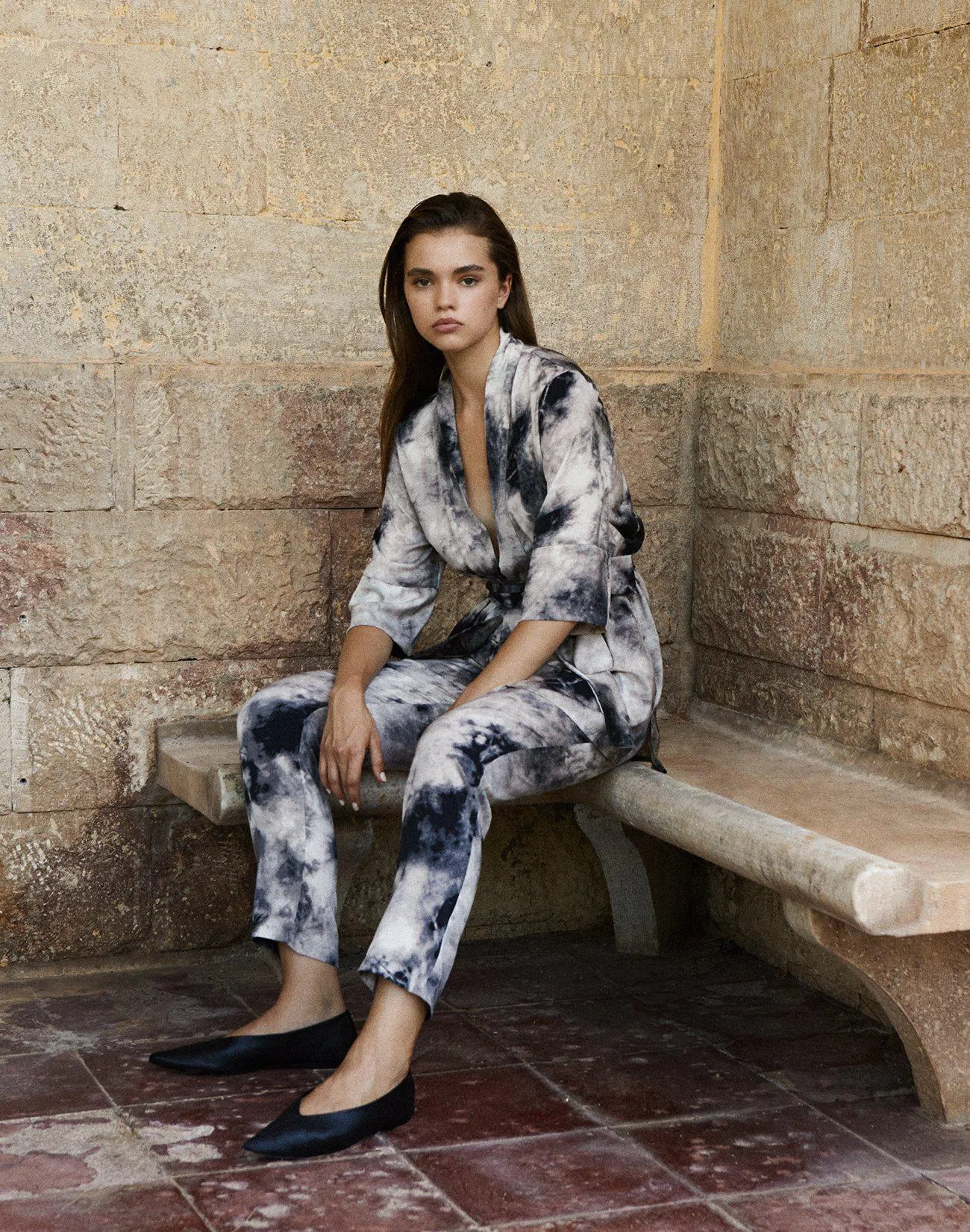 Κιμονό με τύπωμα tie dye