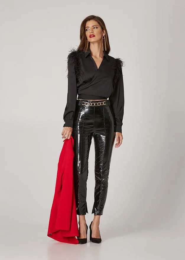 Κρουαζέ μπλούζα με φτερά