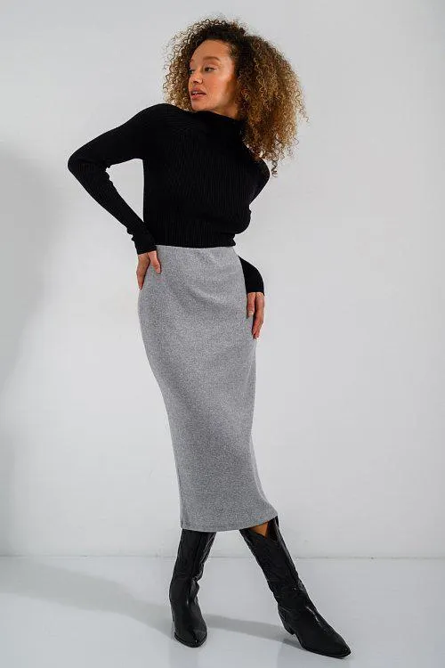 Midi φούστα με απαλή υφή