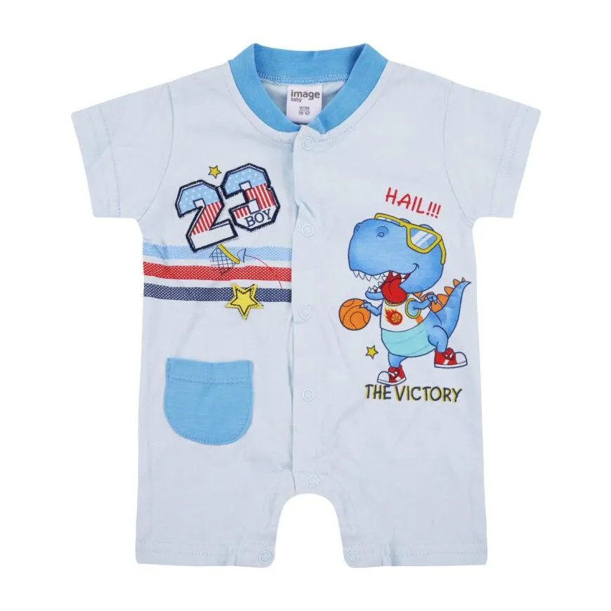 Βρεφικό φορμάκι για αγόρι καλοκαιρινό σε γαλάζιο χρώμα -LF-5530